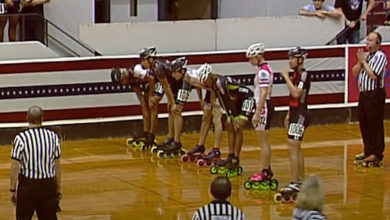 Photo of Jarrett Paul Breaking 500 Meter Record At 2014 US Indoor Inline Nationals